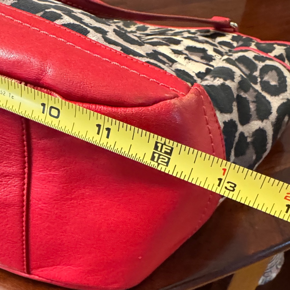 Coach Leopard Print Tote with Red Leather Trim - Picture 9 of 14